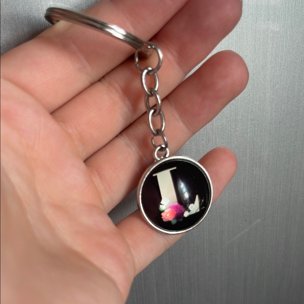 Floral Initial Keychain